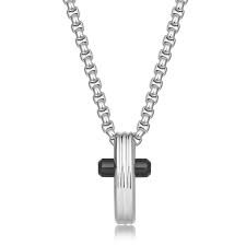 Crux Cross Necklace (Silver-Black) | Brosway Italia | Luby 