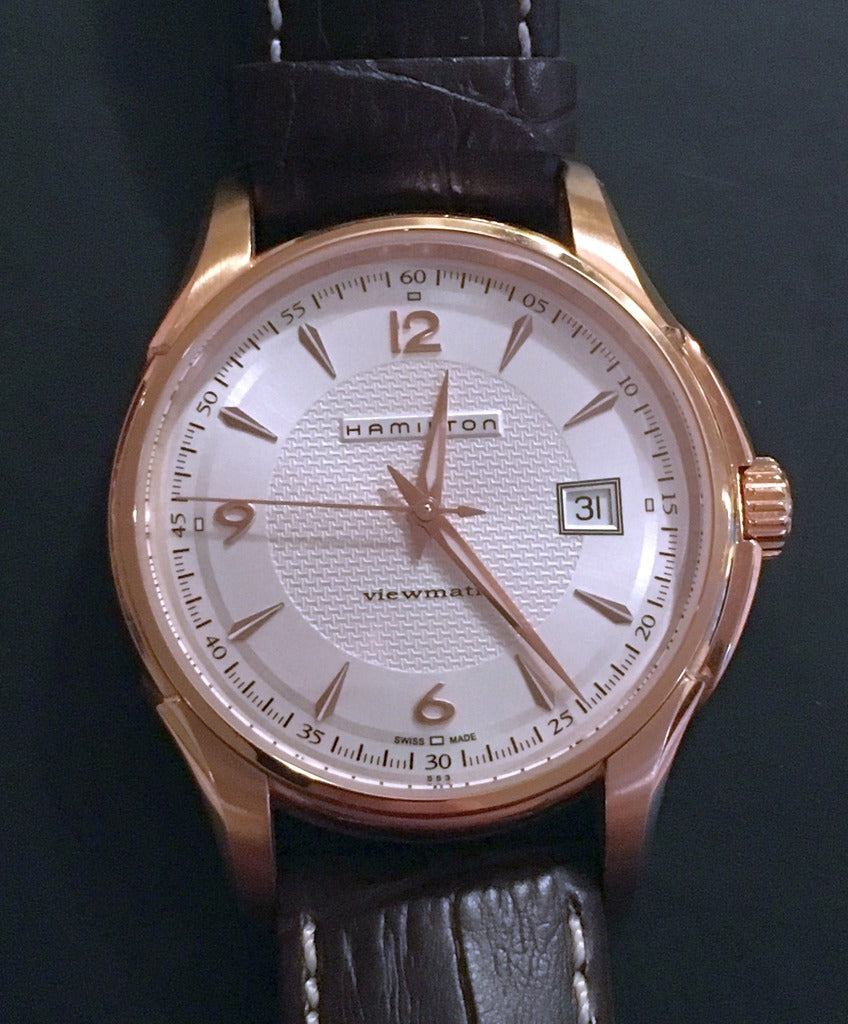 Jazzmaster Automatic Viewmatic (Rose-Gold/White) | Hamilton | Luby 