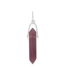 Amethyst Spike Pendant (Silver/Red) | Alex and Ani | Luby 