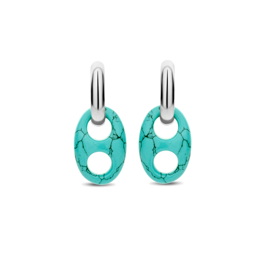 Turquoise Coffee Bean Tokens Earrings | Ti Sento Milano | Luby 