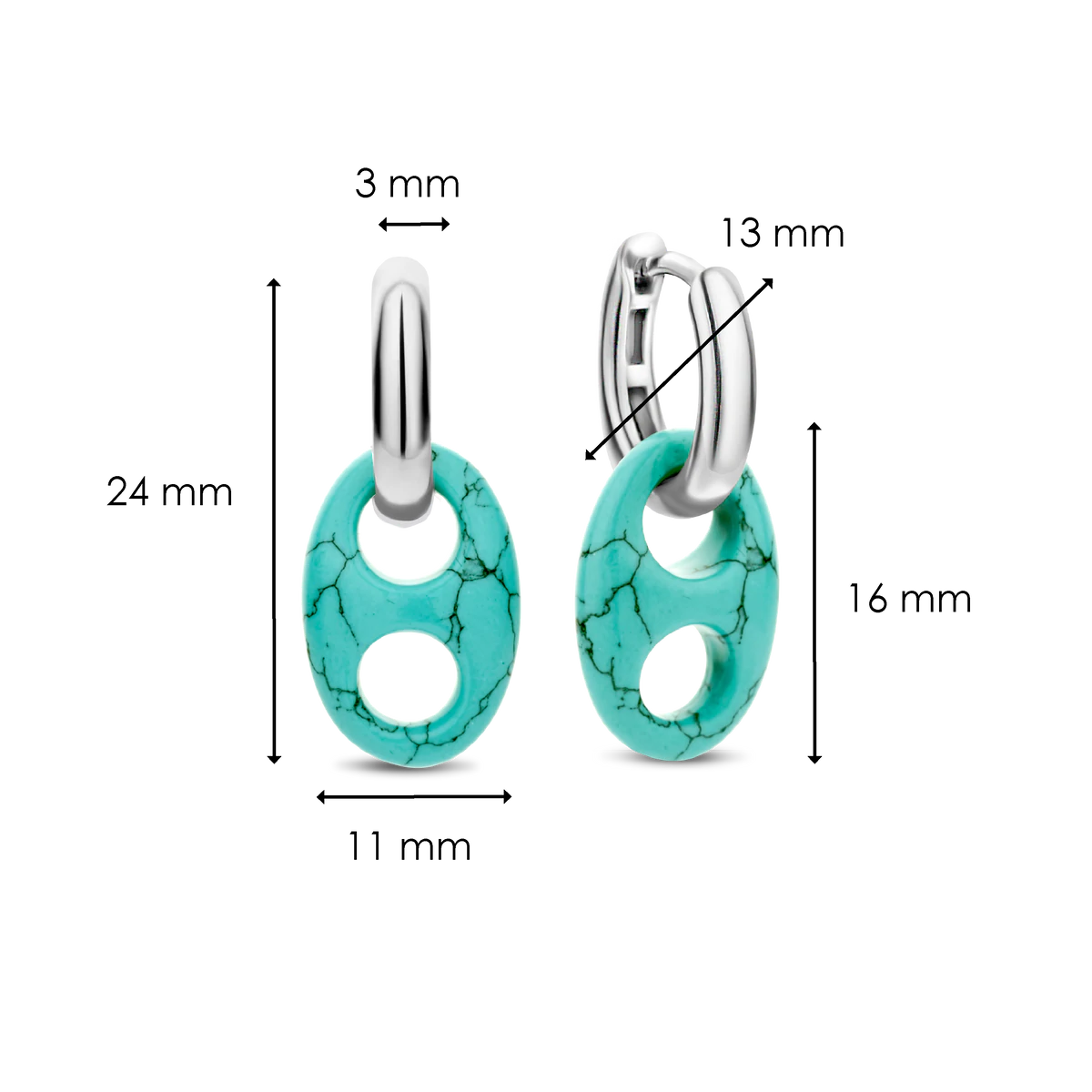 Turquoise Coffee Bean Tokens Earrings | Ti Sento Milano | Luby 