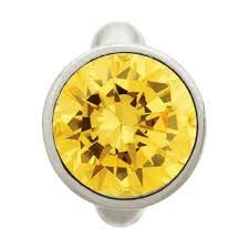 Charm Cúpula Citrino Redondo (Plata/Amarillo)