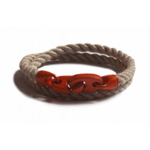 The Signal Double Wrap Rope Bracelet (Wheat/Orange) | Sailormade | Luby 