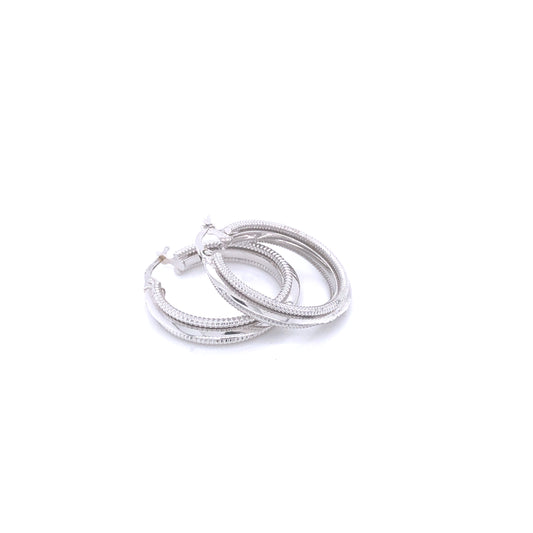 14K Thin Wire White Gold Huggies | Luby Gold Collection | Luby 