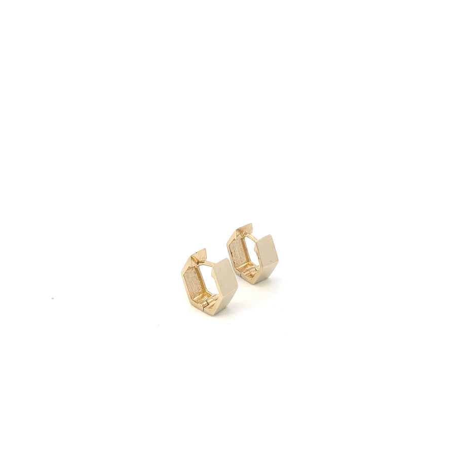 14K Gold Square Hoops Earrings