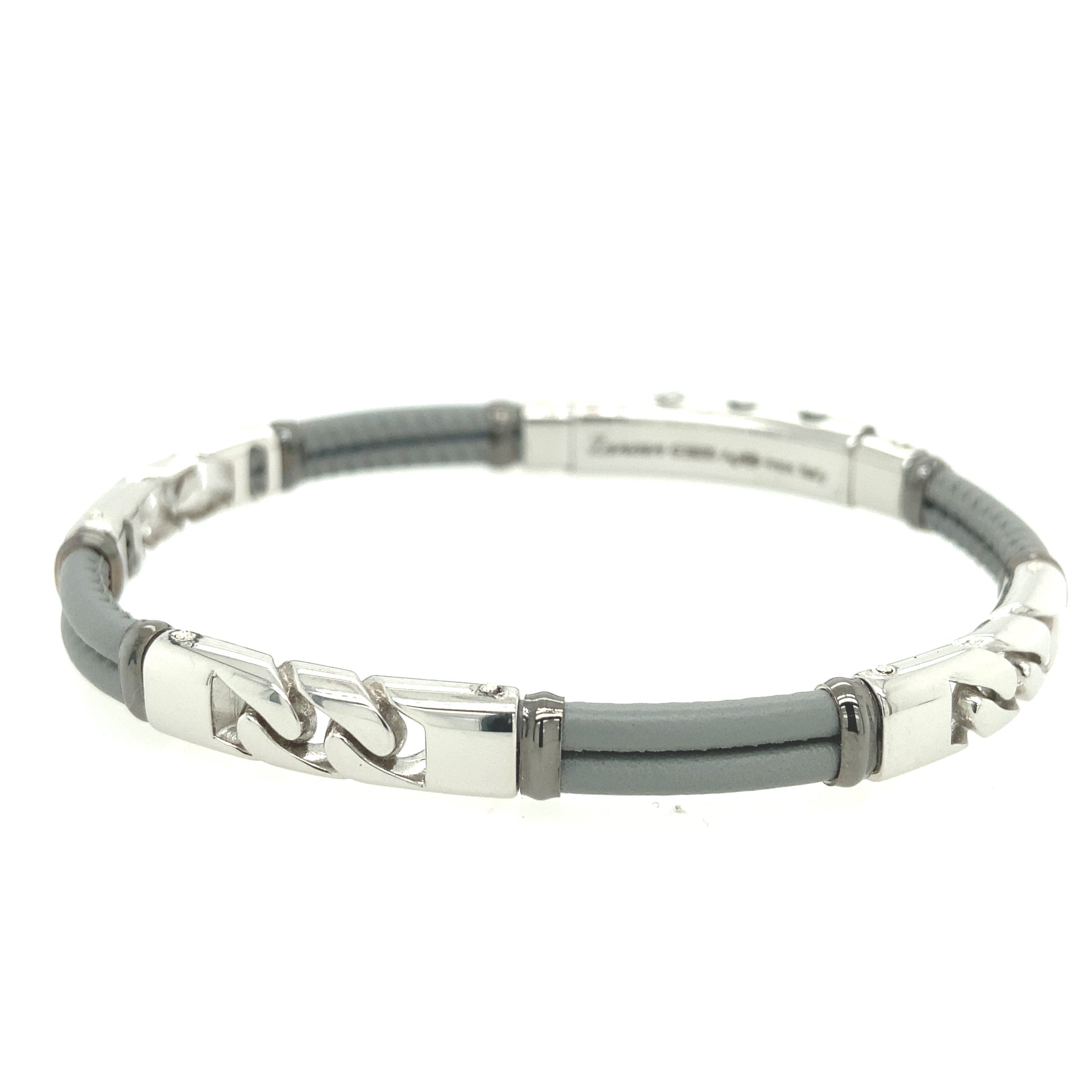 Leather and Silver Locks Bracelet | Zancan | Luby 