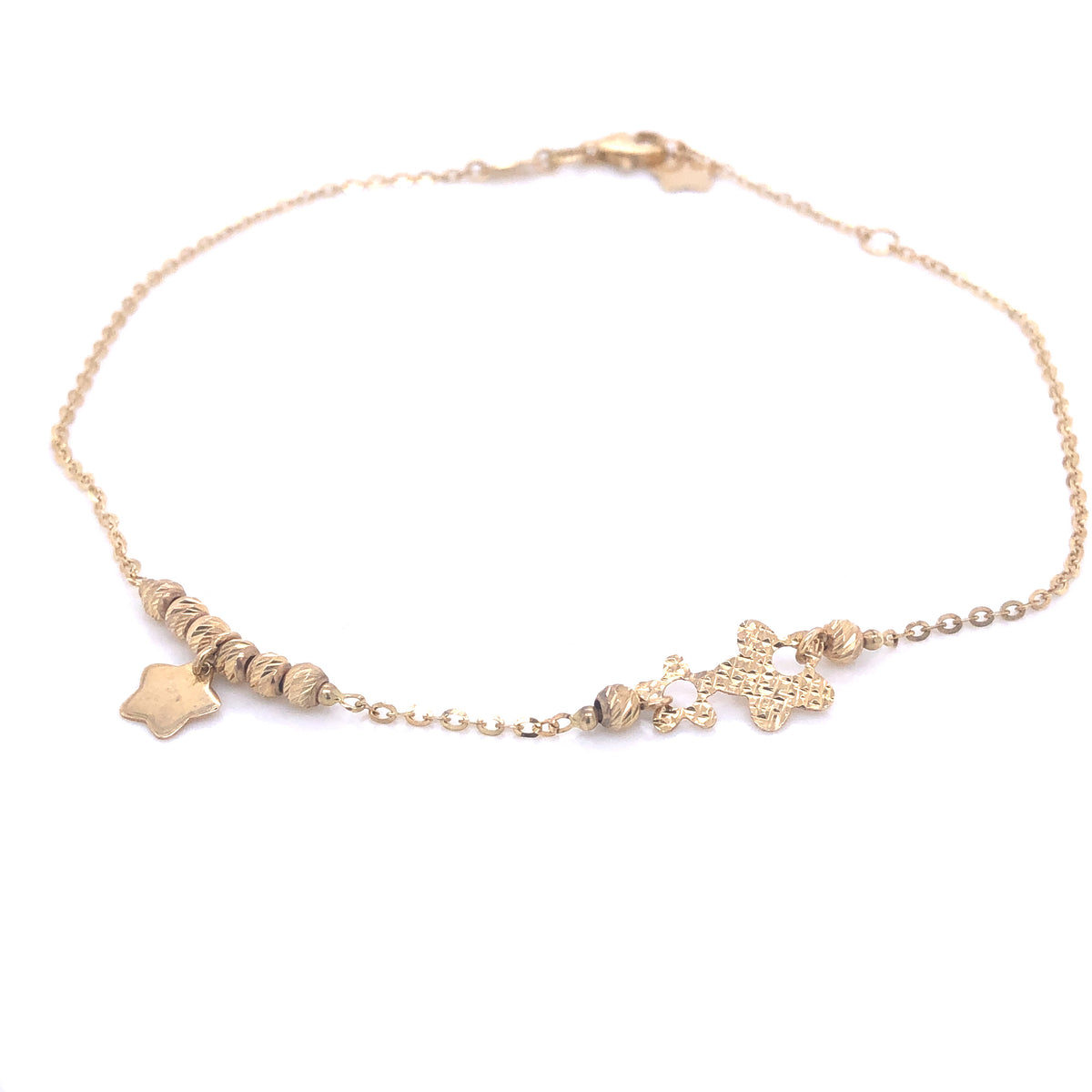 Star Design 14k Gold Anklet Bracelet | Luby Gold Collection | Luby 