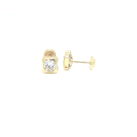 ROUND CZ SQUARE BEZEL | Luby Gold Collection | Luby 