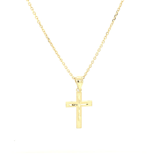 Small Cross Pendant with Desing | Luby Gold Collection | Luby 