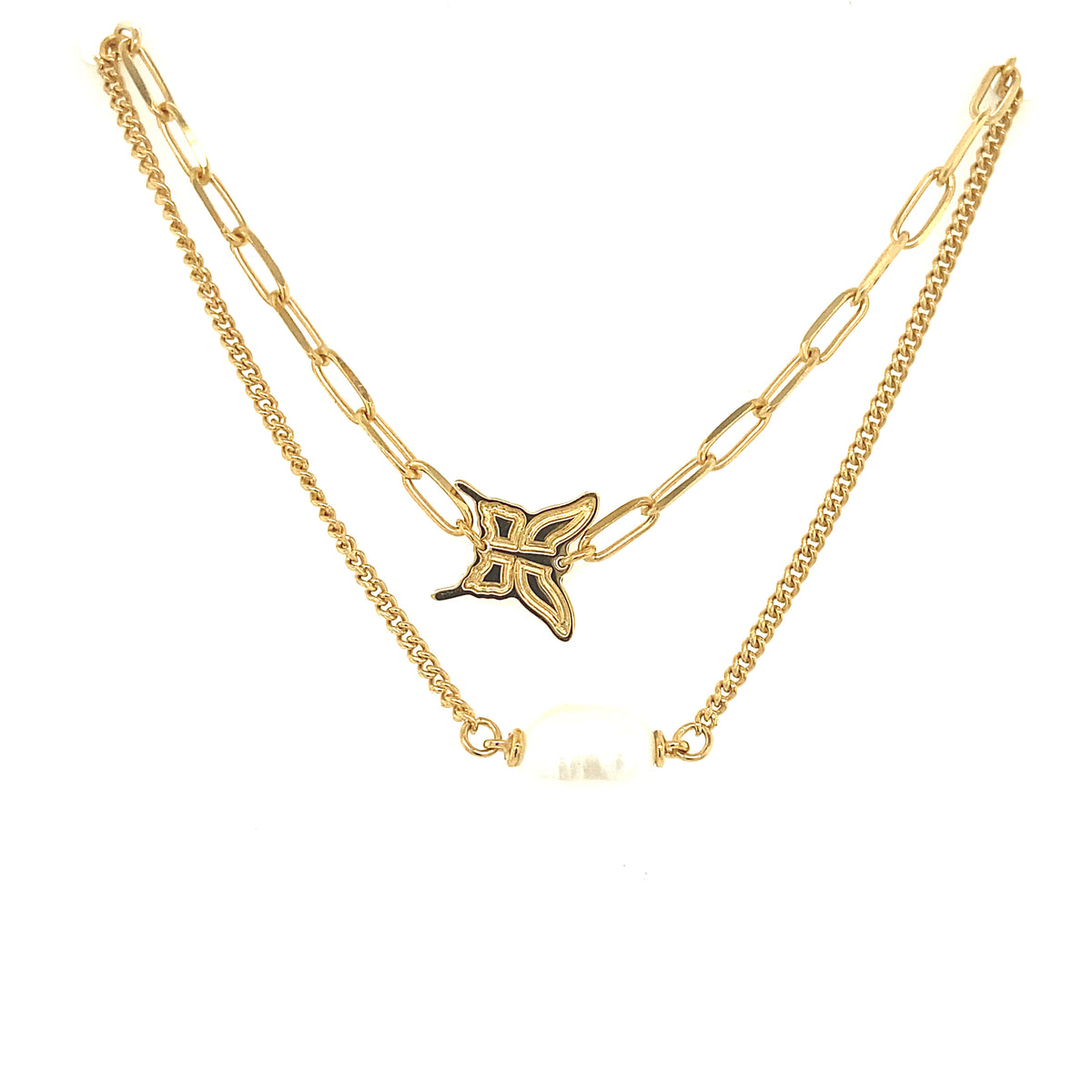 Butterfly Necklace with Pearls | Rebecca | Luby 
