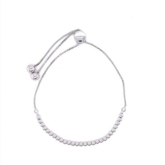 14K White Gold Bracelet With Pellet | Luby Gold Collection | Luby 