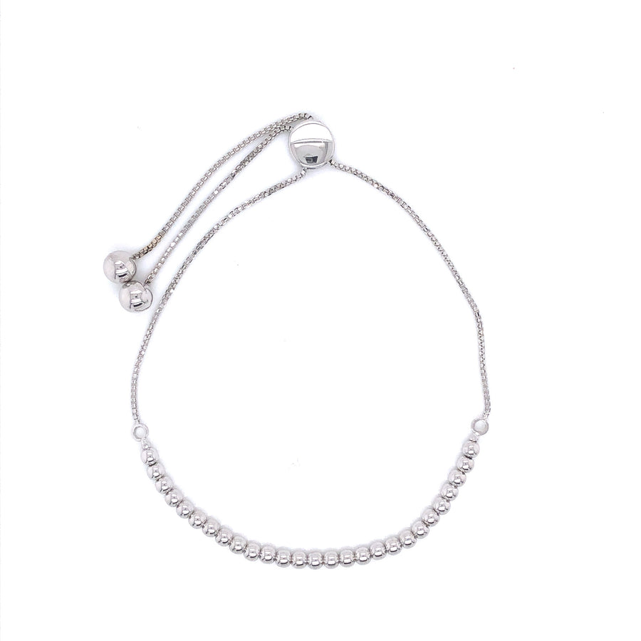 Brazalete de Oro Blanco de 14K con Pellet