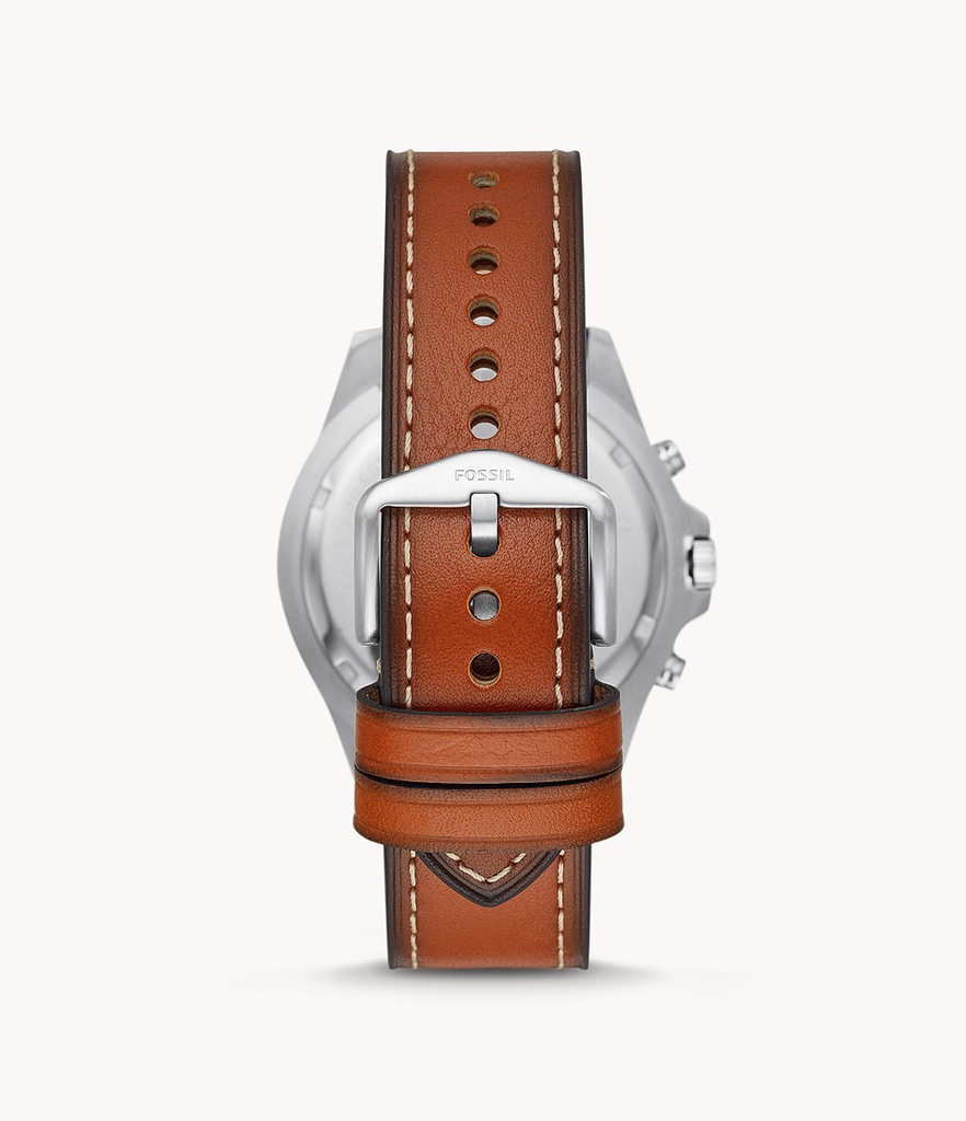 Garrett Chronograph Luggage Leather Watch | Fossil | Luby 