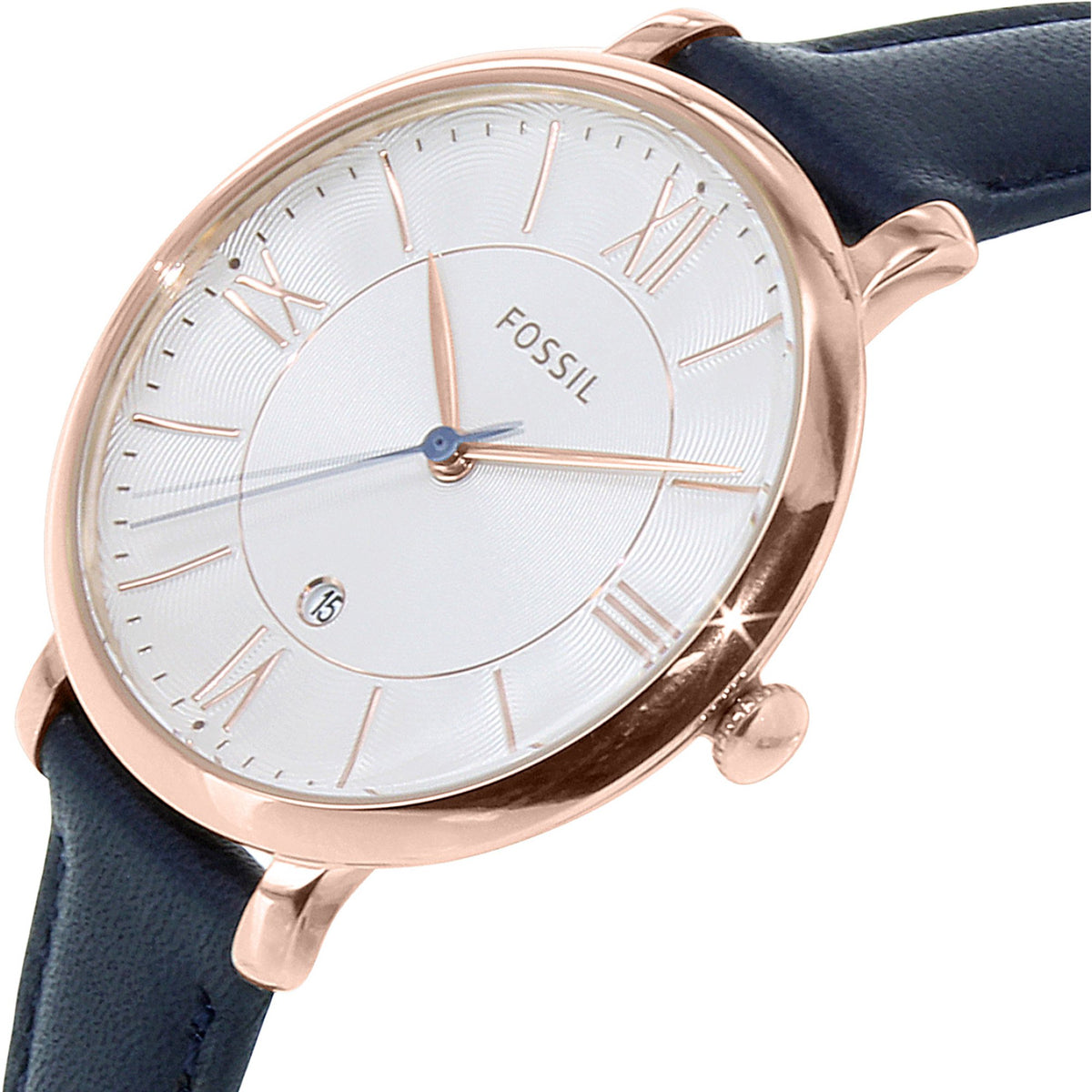 Ladies Jacqueline Watch (Navy Blue/Rose-Gold) | Fossil | Luby 