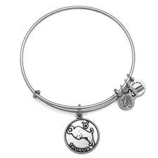 Taurus II Charm Bangle Bracelet (Silver) | Alex and Ani | Luby 