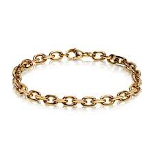 7mm Gold Steel Figaro Link Bracelet | ARZ Steel | Luby 