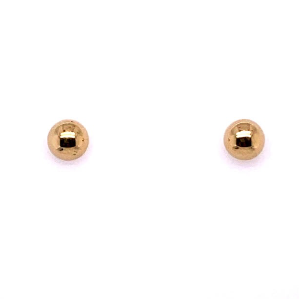Plain Round 14k Gold Stud Earrings | Luby Gold Collection | Luby 
