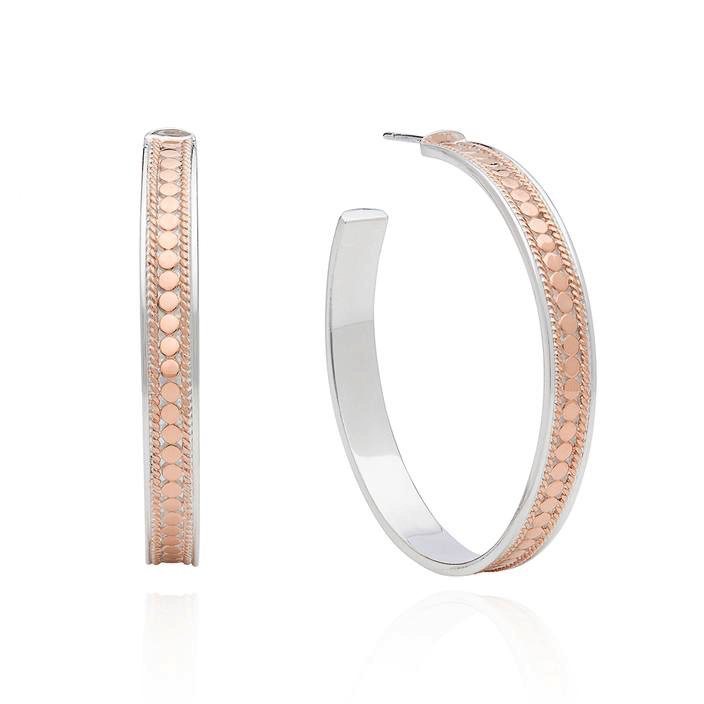 Hoop Earrings (Rose-Gold/Silver) | Anna Beck | Luby 