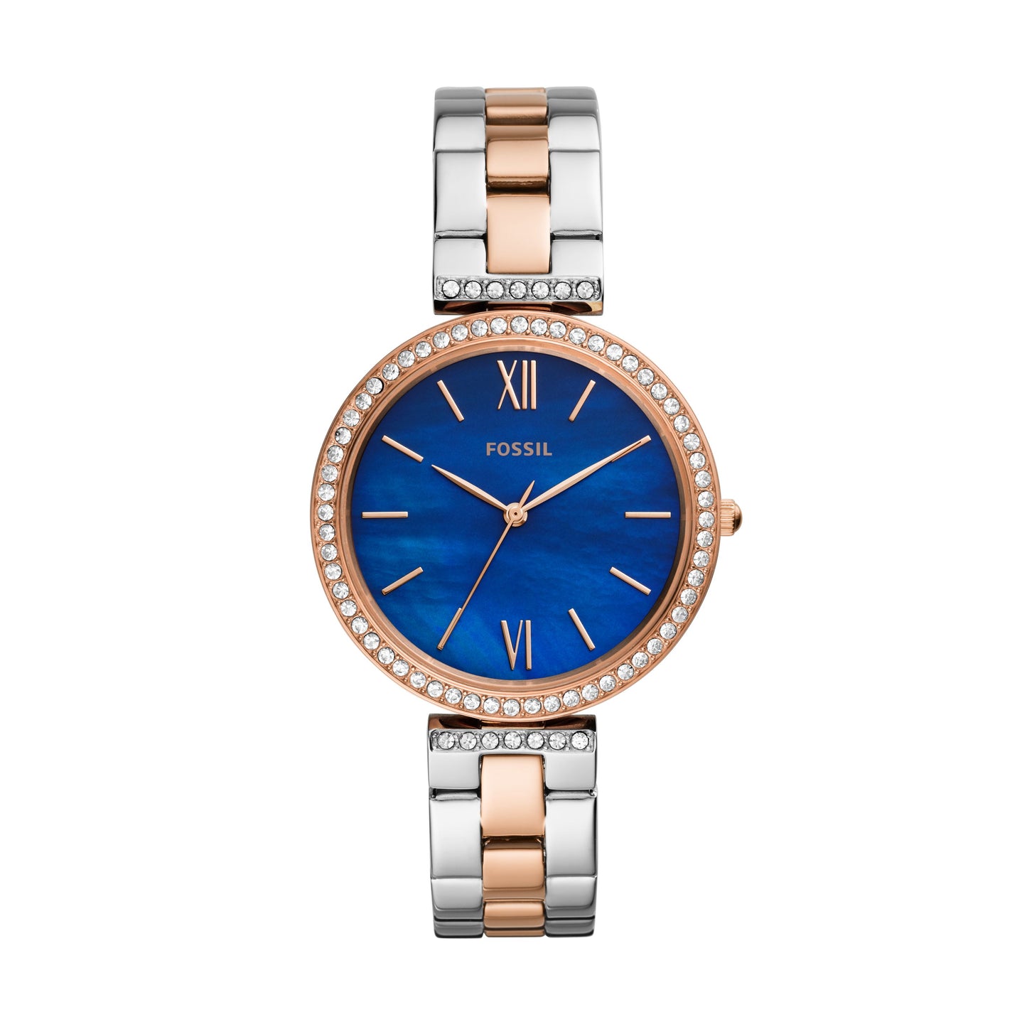 Ladies Madeline Watch (Rose-Gold/Silver/Blue) | Fossil | Luby 