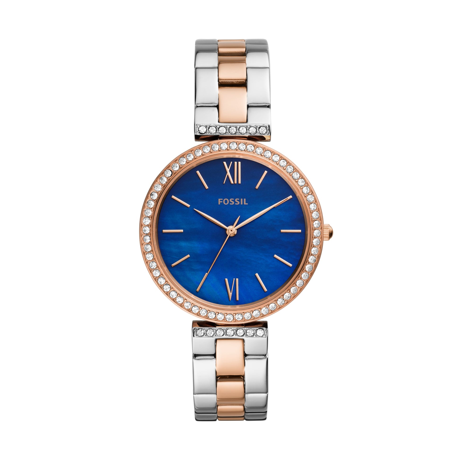 Ladies Madeline Watch (Rose-Gold/Silver/Blue) | Fossil | Luby 