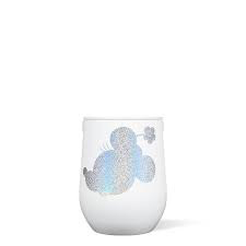 Minnie's White Silhouette Sparkle Stemless 12oz | Corkcicle | Luby 