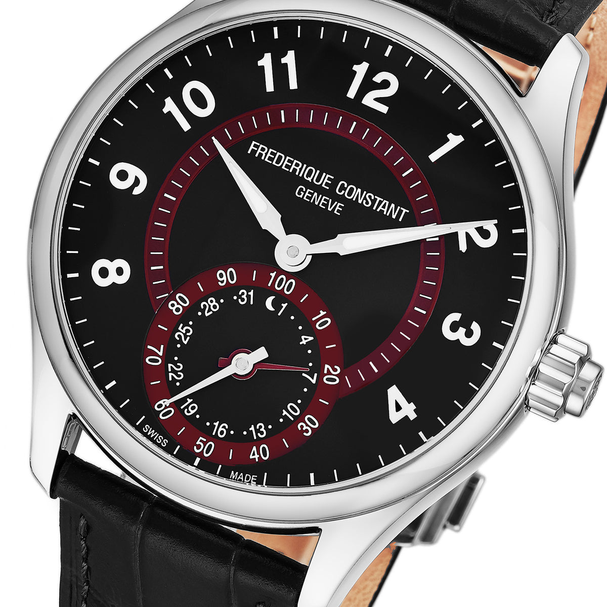 Horological Smartwatch Gents Classics (Black/Dark Red) | Frederique Constant | Luby 