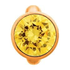 Round Citrine Dome Charm (Gold/Yellow) | Endless Jewelry | Luby 