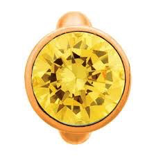 Charm Cúpula Citrino Redondo (Oro/Amarillo)
