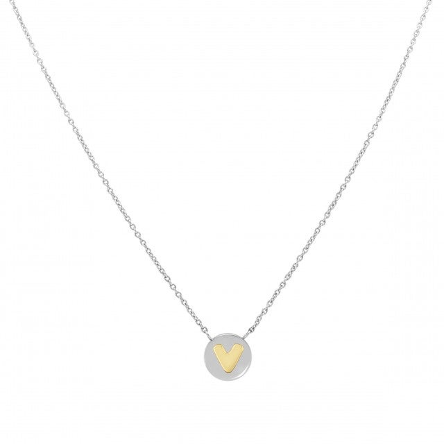 Letter V Silver & Gold Necklace | Nomination Italy | Luby 