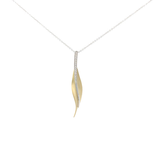 SKINNY LEAF GOLD NECKLACE | Simon G | Luby 
