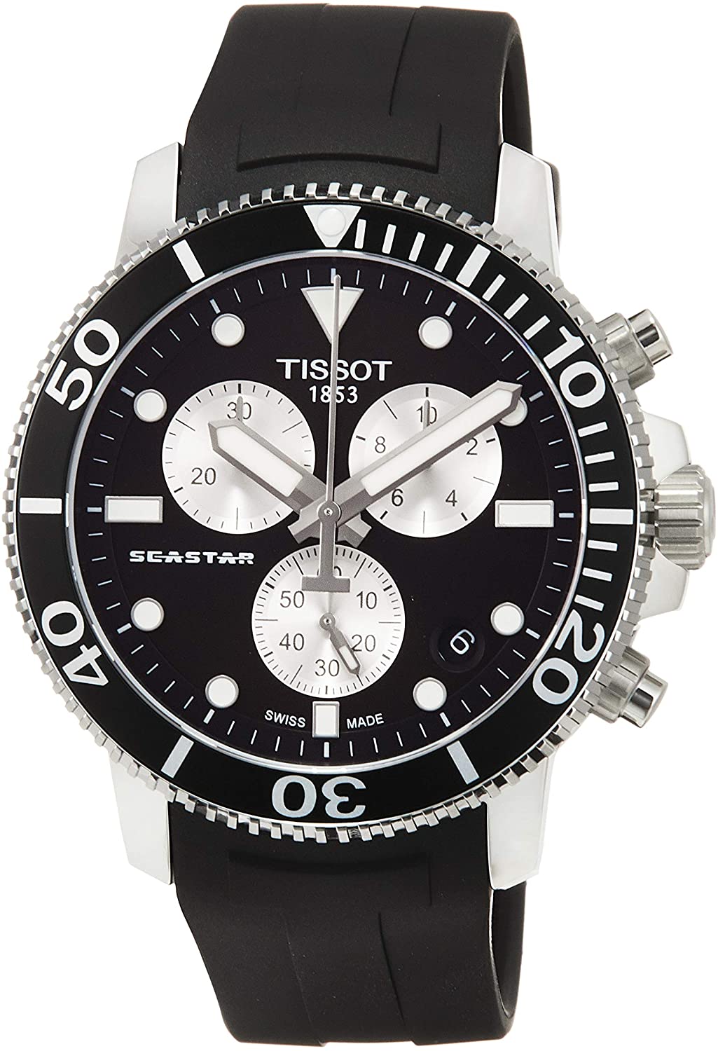 Seastar 1000 Chronograph (Silver-Black) | Tissot | Luby 