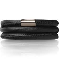 Black Triple Wrap Leather Bracelet (Silver/Black) | Endless Jewelry | Luby 