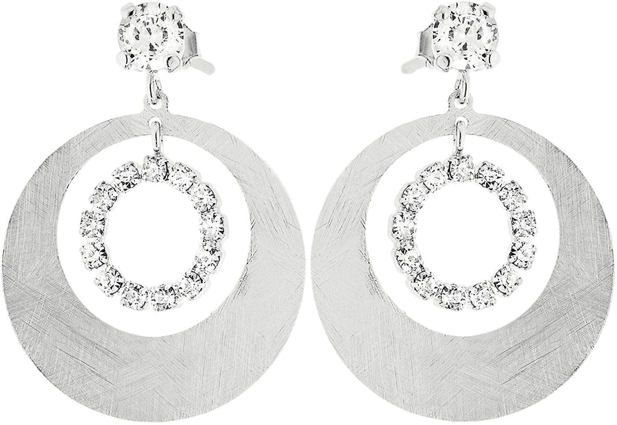 New Moon Small Circles Brass Earrings