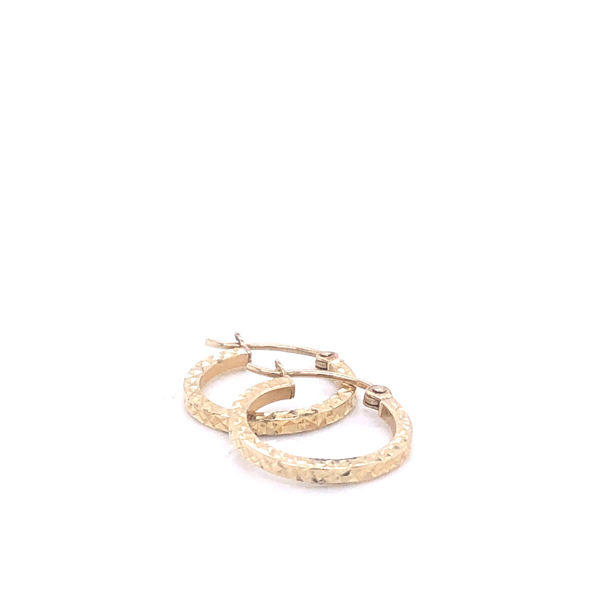 Diamonds Cut Thin 14k Gold Huggies | Luby Gold Collection | Luby 