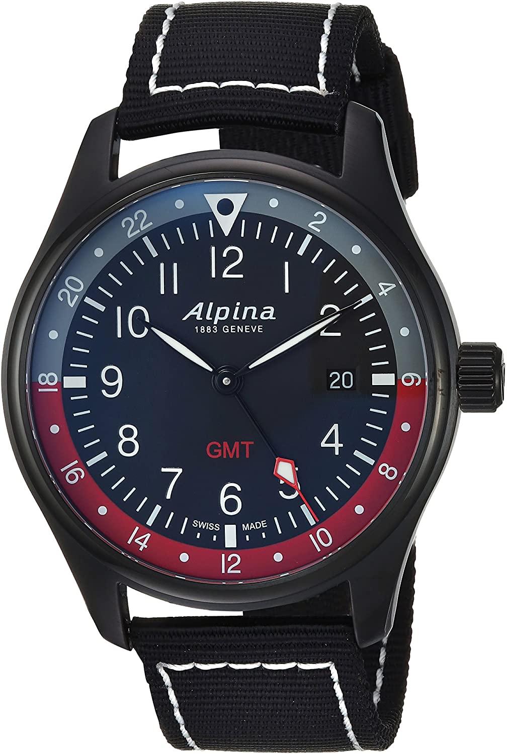 Startimer Pilot GMT (Black-Red) | Alpina | Luby 