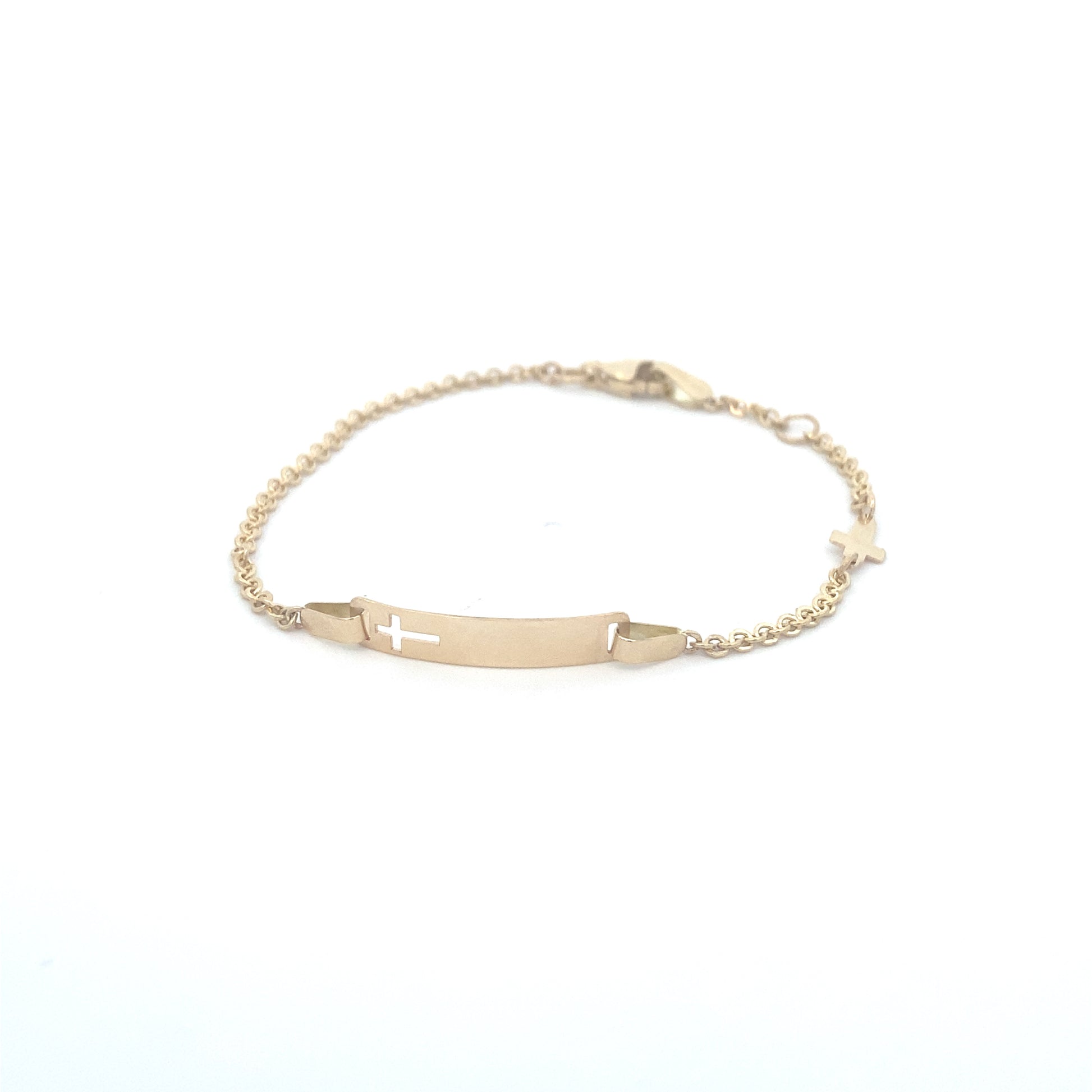 14K Gold Baby Bracelet with Cross Image | Luby Gold Collection | Luby 