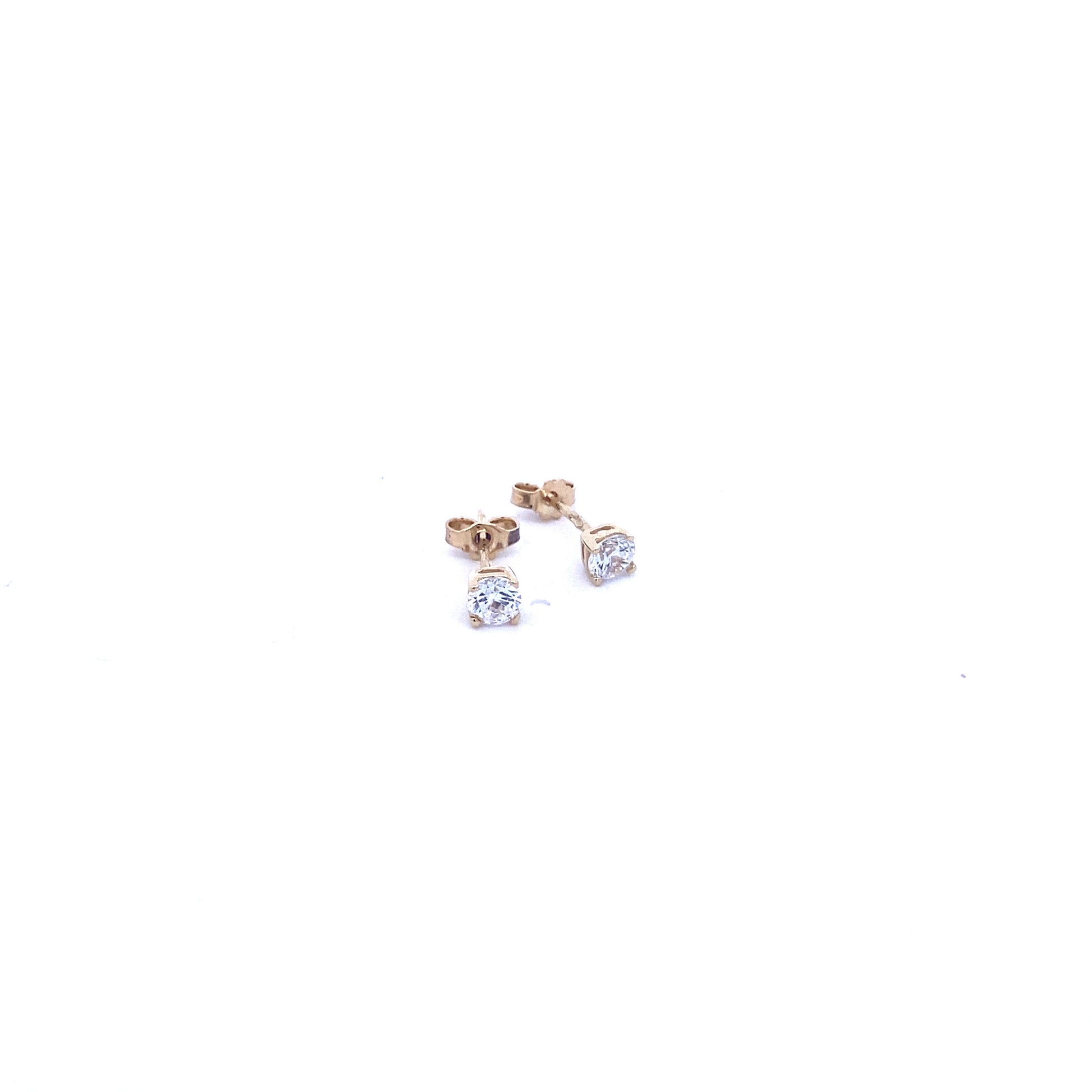 14K Gold Stud Earrings with CZ | Luby Gold Collection | Luby 