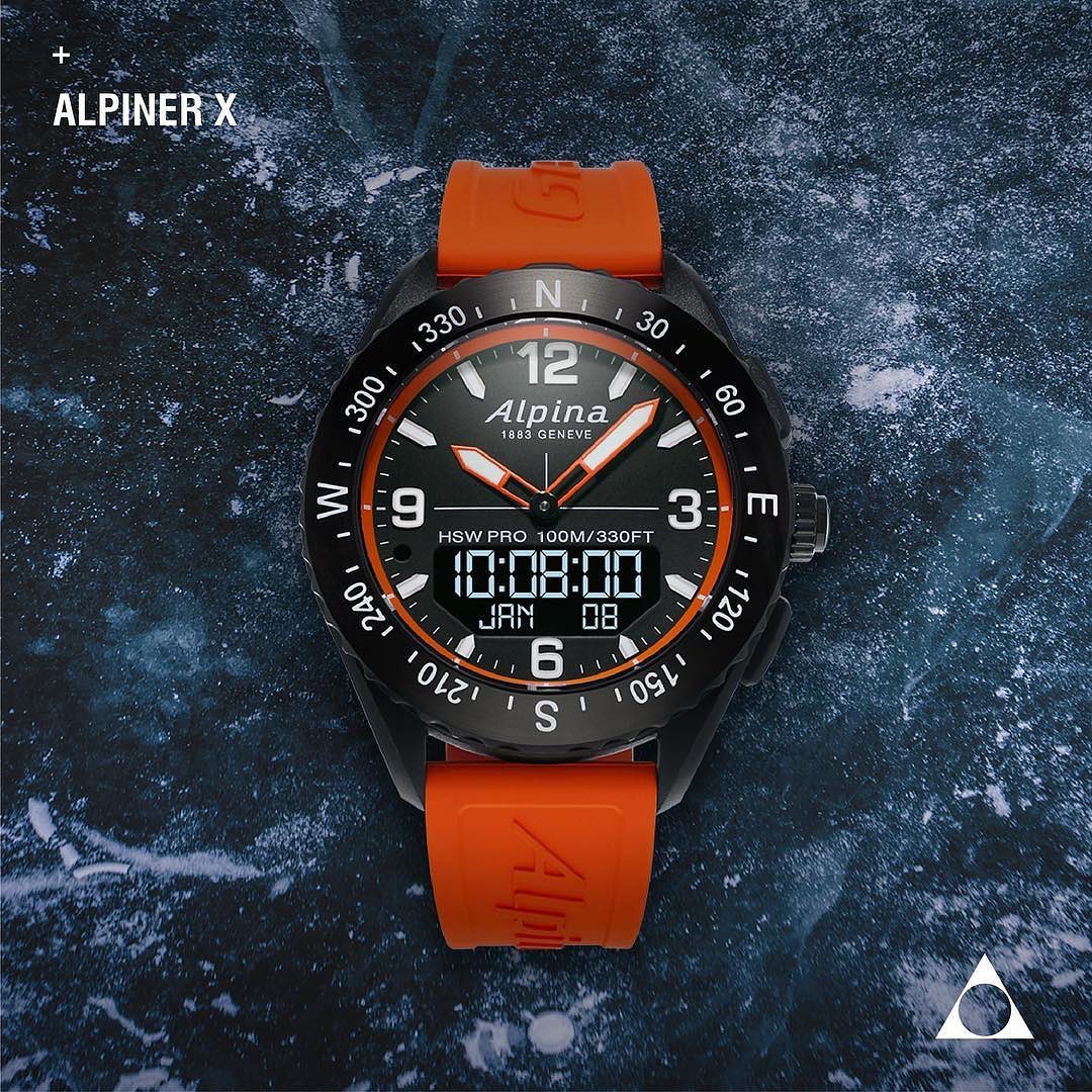 Alpina AlpinerX Hybrid-Smartwatch 45mm Orange/Schwarz high quality Smartwatch