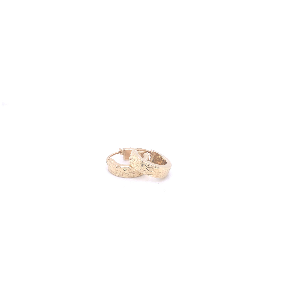 Small Diamond Cut 14k Gold Huggies | Luby Gold Collection | Luby 