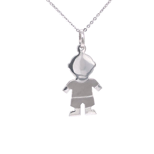 14K WHITE GOLD BOY PENDANT | Luby Gold Collection | Luby 