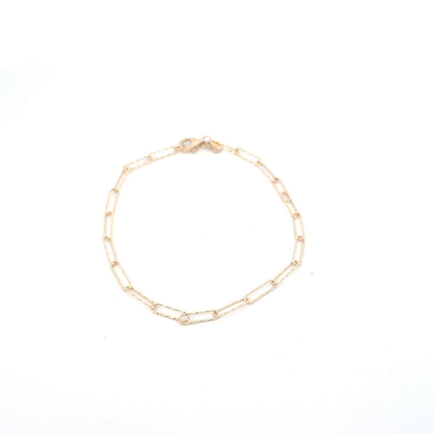 14K Gold Small Paper Clip Bracelet | Luby Gold Collection | Luby 