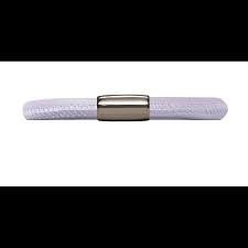 Brazalete de cuero de una sola vuelta color lavanda (plata/lavanda)