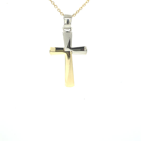 14K Cross Pendant Two Tones | Luby Gold Collection | Luby 