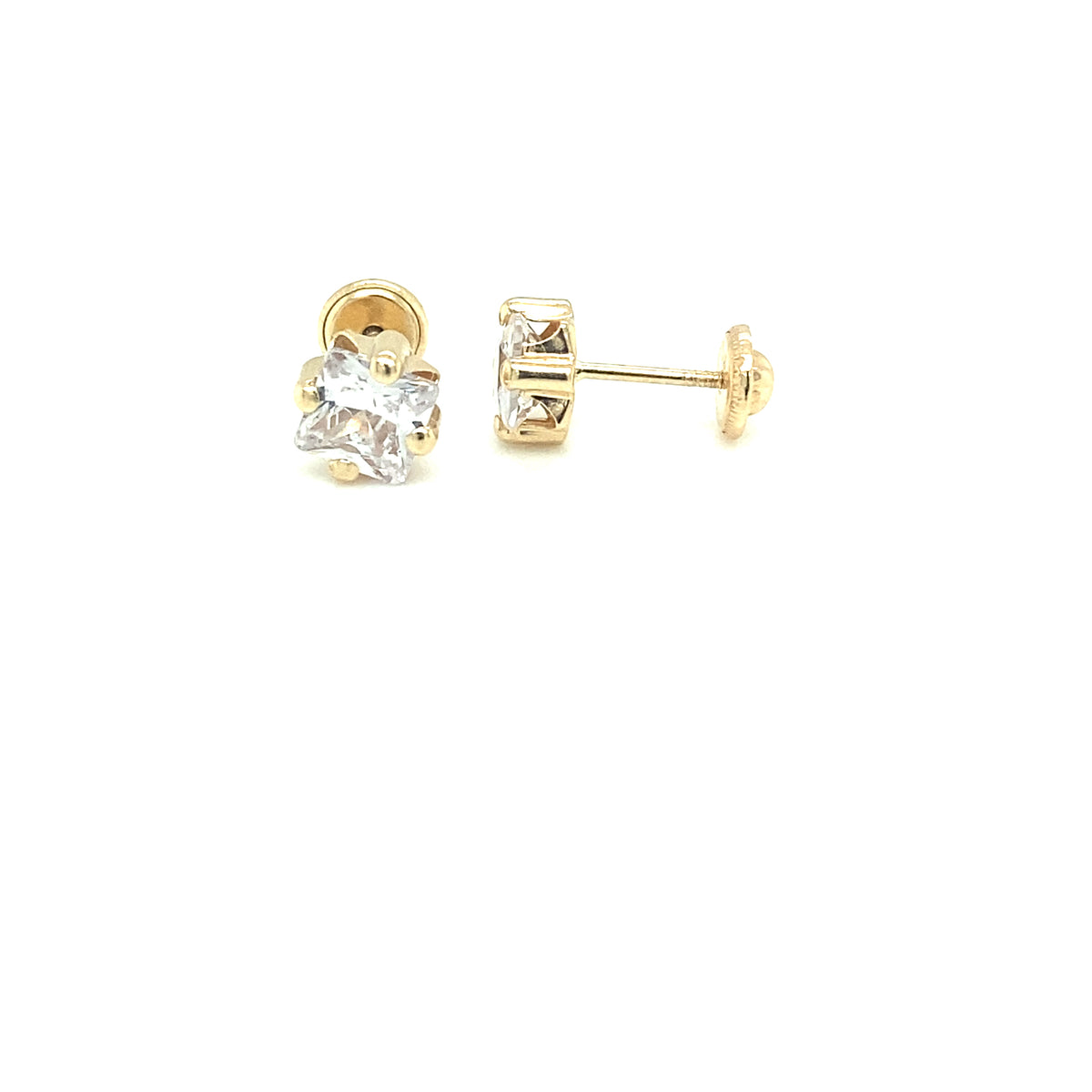 GOLD SQUARE CZ 4 PRONGS | Luby Gold Collection | Luby 