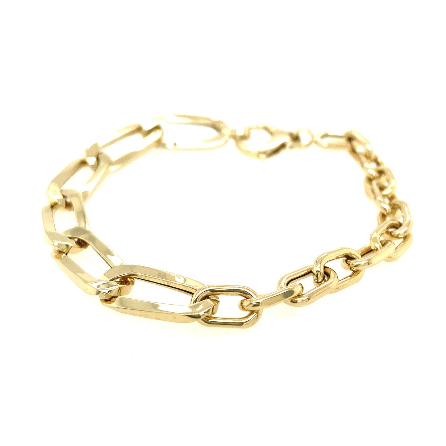 14k Gold Paper Clip and Chain Link Bracelet | Luby Gold Collection | Luby 