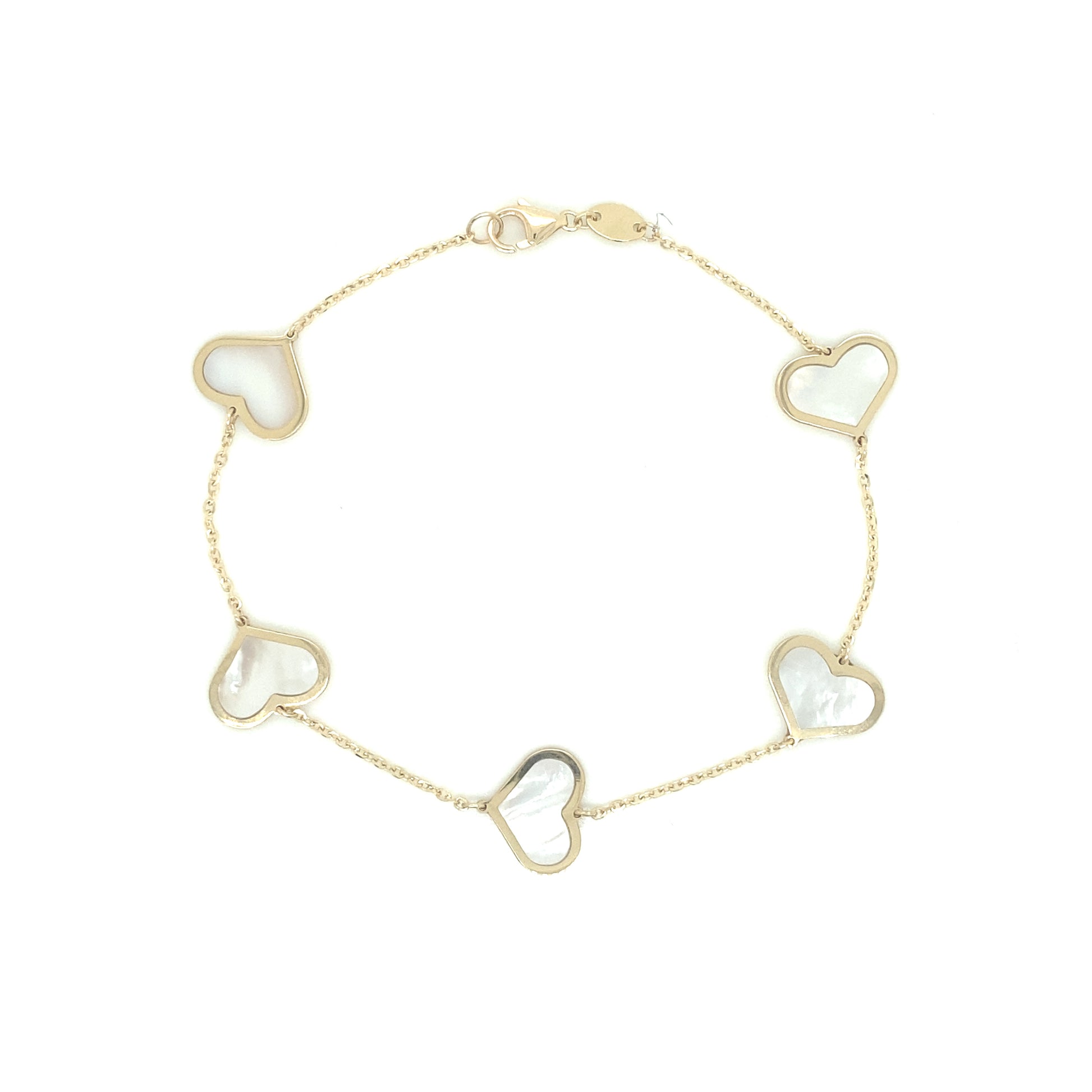 14K Gold Mother Pearl Heart Bracelet | Luby Gold Collection | Luby 