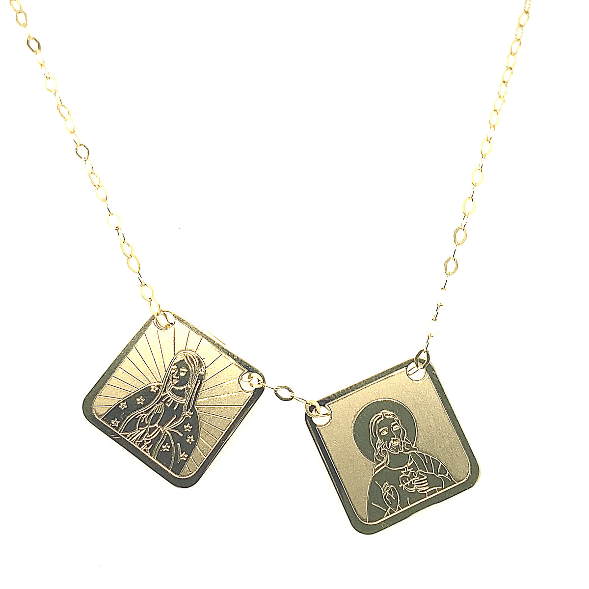 18K Escapulario with Jesus and The Virgin | Luby Gold Collection | Luby 