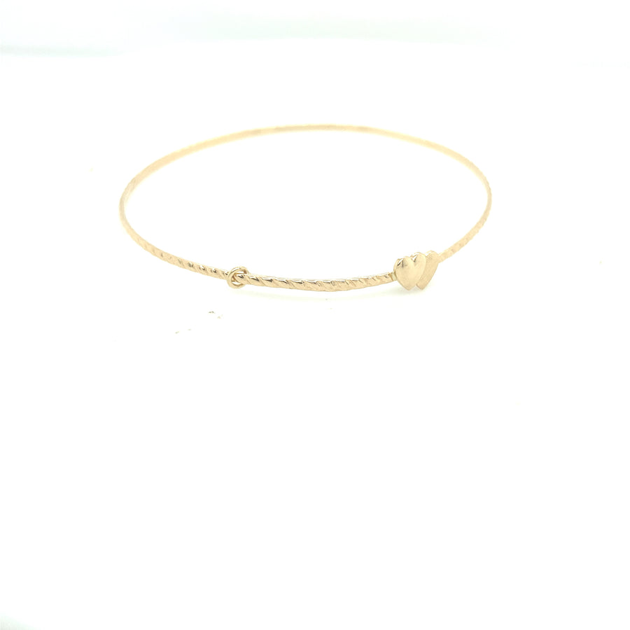 Brazalete Bebé de Oro de 14k con Corazón