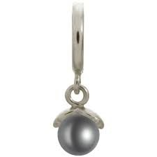 Dije de perla manzana gris (plata/gris)