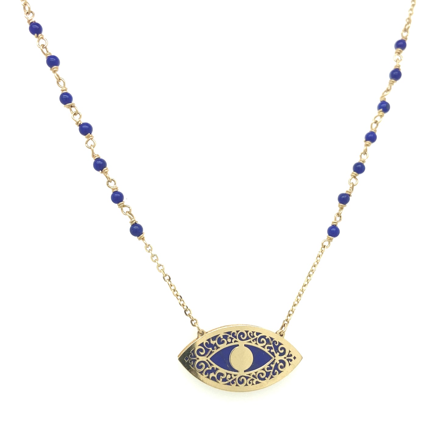 14k Gold Blue Eye Necklace | Luby Gold Collection | Luby 